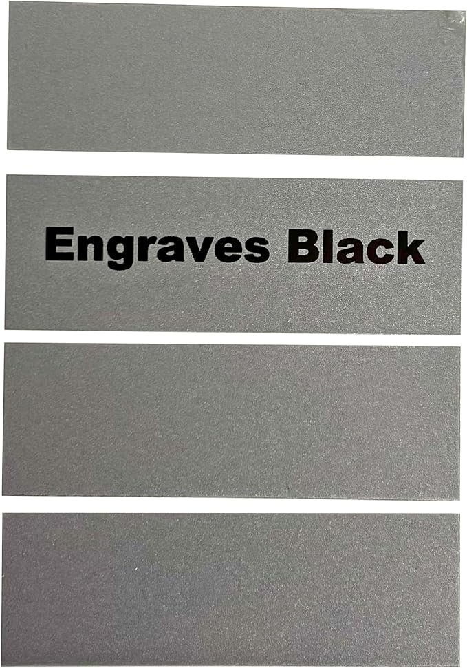 Blank Metal Plates for Laser Engraving - 4 Pack | Aluminum Sheets 0.020" Thick | CO2, Diode, Fiber Laser Compatible | Multiple Sizes & Colors (Silver (engraves black), 2x6.25 inch)