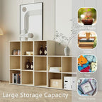 Wooden 2-Cube Storage Organizer with Closed Back Panel, 11in Cube Shelf Opening, Bookshelf, Display Shelf,Closet Cabinet for Home and Office,White Oak