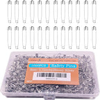 Safety Pins, 1000PCS-1.1Inch Small Safety Pins, Rust-Resistant Nickel Plated Steel, Sharp Edge Safety Pin for Clothes, Sewing, Arts & Craft, 28mm Decorative Safety Pins (Silver), UR-28
