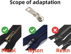 AKTIOIN Metal Zipper Repair Kit for Jackets, Luggage, Bags, Backpack, No Sewing Required Detachable Zip Heads Zipper Pull Replacement (Silver, #5)