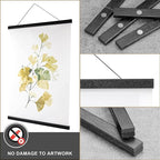 WITCOLOR 32" Wide Magnetic Poster Hanger Frame - 32x24 32x45 32x40 Wooden Poster Frame, Solid Black Wood, Strong Magnets for Easy Hanging Posters Maps Pictures Canvas Scrolls Print Wall Art