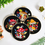 iNee Embroidery Fabric Squares Cotton, 10 Squares of 10 x 10-inch, Black