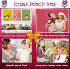 Dimxvean Stamped Cross Stitch Kits,Cross Stitch Kits for Adults Beginners,Embroidery Kits Full Range of Cross Stitch Stamped Kits Needlepoint Kits Cross Stitch Patterns-Eagle Mountain 16x20 inch