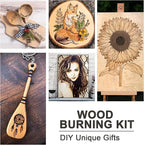 116pcs Wood Burning Kit, Professional Wood Burning Tool with Soldering, DIY Creative Tools Adjustable Temperature 220~480℃ Wood Burner Soldering Pen for Embossing/Carving/Soldering & Pyrography