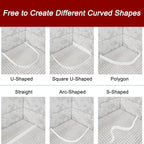 uxcell Flexible Molding Trim, 59 Inch Flexible Quarter Round Molding Silicone Peel and Stick Trim Self Adhesive Shower Water Barrier for Corner Decor Bathroom Kitchen, Transparent