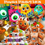 SFAIH Pumpkin Acrylic Markers, 12 Colors Halloween Decor Paint Pens for Pumpkin Decorating, Costume Making, Dual Tips (1-6mm Brush & 0.5-4mm Chisel) for Glass, Ceramic, fabric, Waterproof & Quick-Dry