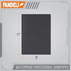 Fandeli | Waterproof Sandpaper | 1000 Grit | 25 Sheets 9'' x 11'' | For Car Polishing, Wood Furniture Sanding and Metal Sanding | Water Resistant