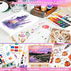 Watercolor Paper, Art Supplies for Adults Kids, 9"x12" Artist Sketch Easel Acrylic Painting Water Color Drawing Paper Bulk, Valentines Day Easter Gifts for 8 9 10 11 12 13 14 Year Old Teens Girl Boys