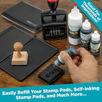 MaxMark Premium Refill Ink for self Inking Stamps and Stamp Pads, Gray Color - 2 oz.