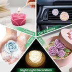 Rose Candle Molds, 4 Pcs Set of Large + Medium + Small 3D Rose Flower Silicone Molds with Leaf Mold for Candle Making, Epoxy Resin Casting, Wax Soap Clay Plaster Home Décor Handmade Gift