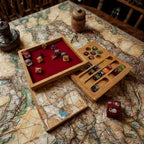 Bamboo Dice Box DND Dice Case 2 in 1 Dice Tray and Storage 7.5 x 7.5 Inch DND Dice Holder Dice Vault with Magnetic Lid Dice Rolling Tray Combined into One for RPG