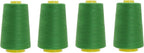 Mandala Crafts 4 Pack of Serger Threads Cones Spools - 20S/2 24000 Yards Polyester Green Threads for Sergers Machine and Overlock Quilting Sewing Machine