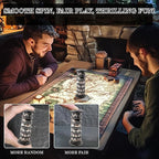 DND Dice Spinner Tower Set - Unique D4 D6 D8 D10 D10% D12 D20 All in One D&D Metal Dice - Cool Role Playing Gifts for Dungeons and Dragons TRPG MTG Games Lover Players (Tower-Bloodstained)