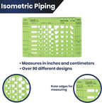Pacific Arc Pipe Fitting Template Guide, with Pipe O.D., End Bell, Flange, and Fittings