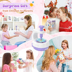 GirlsHome 300+PCS Fabric Flower Bouquets Toys, DIY Flower Crafts Kits for Kids, Arts and Crafts for Kids Ages 6-8 Girls, Build Flower Bouquet, STEM Educational Toy Preschool Gifts (White Purple)