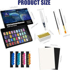 Shimmer Watercolor Paint Set, 12 Colors Glitter Metallic Watercolour Painting Sets, Solid Pearl Water Color Paints for Artists, Amateur Hobbyists and Painting (36 Colors)