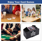 ITOME Automatic Card Shuffler, 2/4/6 Decks Electric Heavy Duty Card Shuffler for Cards Rechargeable and Battery Operated Perfect for Poker, UNO and Card Games