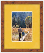 Pack of TEN 8x10 Mats Bevel Cut for 5.5x8.5 Photos - Acid Free Sunrise Yellow Suede Precut Matboards For Pictures, Photos, Framing - 4-ply Thickness