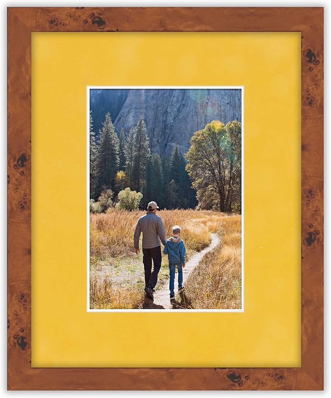 Pack of Ten Acid Free 11x14 Mats Bevel Cut for 8.5x11 Photos - Sunrise Yellow Suede Precut Matboards With Backing Boards and Self Seal Bags for Pictures, Framing - 4-ply Thickness