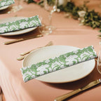 Ridhi Sage Green Hand Block Print Napkins 18" x 18" Set of 4 Reusable Cotton Dinner Napkins for Weddings, Parties & Everyday Dining, Thanksgiving, Christmas, Fall