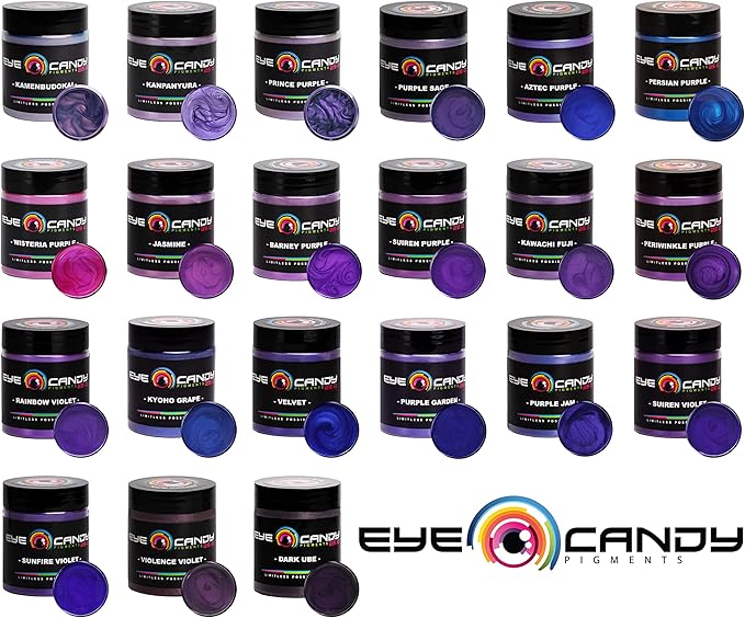 Eye Candy Pigments Premium Purple Mica Powder - Purple Jam (25gr) - for Epoxy, Resin, Soap, Paint, Woodworking, Acrylic Pouring, Bath Bombs, Fishing Lures - DIY Arts and Crafts Additive