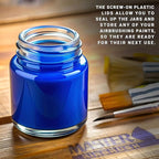 Master Airbrush (Pack of 10) TB-001 Empty 3/4 Ounce (22cc) Glass Jar Bottles with Plastic Lids - Replacement Jars, Paint Storage Bottles - Jars Screw Into Siphon Feed Airbrush Lid Adaptor Assemblies