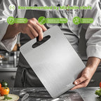 3 Pack Titanium Cutting Board-100% Pure Titanium Cutting Boards For Kitche,Easy to clean, Double-sided food-grade Cutting Board For Meats, Fruits And Vegetables (M&L&XL)
