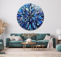 My Photostation.com 39,4''(100cm) Diameter Radiant Mosaic Burst Round Glass Wall Art Tempered Glass Printing Wall Decor Large Wall Art Wall Hangings