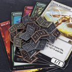 45 Pieces Antique Metal Buff Counter Tokens Magic The Gathering Token Creature Stats or Loyalty Counters for MTG CCG Card Gaming Accessories with Velvet Bag