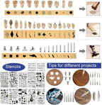 112PCS Calegency Wood Burning Kit-Wood Burning Tool Set with Digital LCD Display Pyrography Pen Adjustable Temperature and Embossing/Carving/Soldering/Engraving Tips for Wooden Crafts
