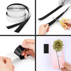 BRAVESHINE Black Industrial-Strength Self Adhesive Hook and Loop Roll - 0.8 Inch 16.5FT Double Sided Hook and Loop Strips Fasteners Tape for Sewing, Pedal Board, Mounting or Hanging Items
