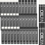 Geyoga 36 Pcs Soft Oil Pastels Bulk Artists Oil Crayons Single Color Creamy Pastels for Art Painting Drawing Blending for Back to School First Day of School Kids Students Artists(Black, White)