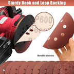 600 Grit 5 Inch Sanding Discs Hook and Loop Sandpaper, 150 PCS 8 Hole Adhesive Extra Fine Sand Paper for Random Orbital Sander