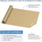 KING MOUNTAIN Canvas Iron on Patch,12"×60",Waterproof 100% Cotton Fabric Repair Patch,Used for Various Sofa,Tent,Clothes,Seats,Suitcases (Flaxen,Waterproof)