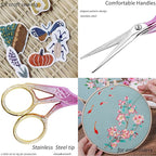 BIHRTC 4.5Inch Stork Stainless Steel Sharp Tip Scissors with Leather Safe Cover Sewing Dressmaker Scissors for Embroidery Craft Needle Work Art Work Handcraft Threading