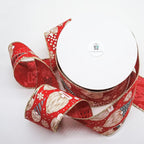 CT CRAFT LLC Red Satin with Elf Christmas Wired Ribbon 2.5 Inch x 25 Yards for Christmas Home Decor Tree Topper Bow Gift Wrapping DIY Crafts Wreath Garland