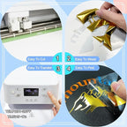 ROFISUESheet MetallicFoil HeatTransferVinyl12Inch*10Inch*12pcsBundleChrome HTV VibrantColors for Stunning T-Shirt DesignsPerfect forDIY (Foil Engraved Film in Thunder Color, 12Inch*10Inch*12pcs)