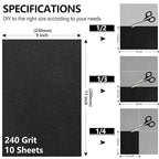 240 Grit Sandpaper, 9 x 11 Inch Wet Dry Sand Paper Hand Abrasive Sanding Sheets for Wood Metal Automotive Sanding and Polishing - 10 Sheets