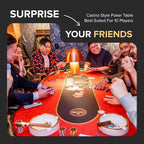 Triton Premium Poker Table for 10 Players - Foldable and Long-Lasting Poker Table, Luxurious Vegas Style Casino Experience at Home