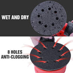 100 Pcs 5 inch Wet Dry Sanding Discs Grit 180 Hook and Loop 8 Hole Silicon Carbide Orbital Sander Sandpaper