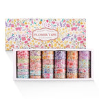 32 Rolls Washi Tape Set, Colored Floral Decorative Masking Tape, Artists Tapes for Junk Journal, Journaling, DIY Craft Projects, Scrapbooking Supplies Decor