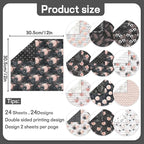 Scrapbook Paper 12x12 inch, 24 Sheets DIY Origami Decorative Craft, Double sided printing, Photo Album Decor Wooden-free Paper for Gift Wrapping Card Making Collage Album Decorative (Black)