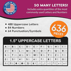 FreshCut Crafts 636 Pcs 1.5 in. White Bulletin Board Letters & Numbers, Capital Alphabet Letters, Numbers, Punctuation, US Made Card Stock Punch Out Letters for Posters, Bulletin Boards, Classroom