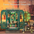 Fsolis Book Nook Kits, DIY Miniature House Kit 3D Puzzles for Adults Bookshelf Decor Gifts for Women Teenagers Craft Lovers(The Darkness Herbarium)