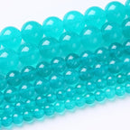 32PCS 12MM Amazonite Blue Chalcedony Stone Beads Energy Healing Beads for DIY Jewelry Bracelet Necklace Making for Jewelry Making 15Inch