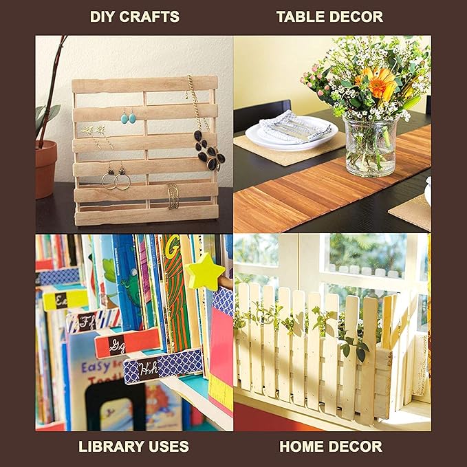Wooden Paint Stir Sticks - 14 Inch REWISS Paint Sticks Wood Stirrers Paddles Resin or Wooden Craft Sticks, Garden and Library Markers(Pack of 50)