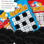 Coopay 500 Pieces Plastic Poker Chips, 1 Inch Bingo Chips Bulk Learning Counters Disks Poker Card Game, Counting Markers for Math Practice, Game Tokens and Teaching Rewards, 25 mm (Black)