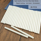 Wax Seal Stick, Ioggtser 26 PCS Mini Glue Gun Wax Seal Stick for Wax Seal Stamp, Sealing Wax Sticks for Wedding Invitations, Cards, Envelopes (Pearl White)
