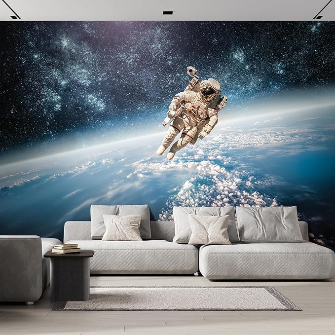 wall26 - an Astronaut Floating About Planet Earth- Wall Mural, Removable Sticker, Home Decor - 66x96 inches