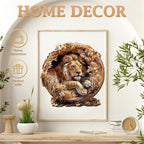 KAAYEE Wooden Puzzles for Adults, 3D Vision Effect Lion King Wooden Jigsaw Puzzles 300 PCS Unique Shape Advanced Wood Puzzle Adult, Fathers Birthday Family Game (L-13.4 * 13.4in)